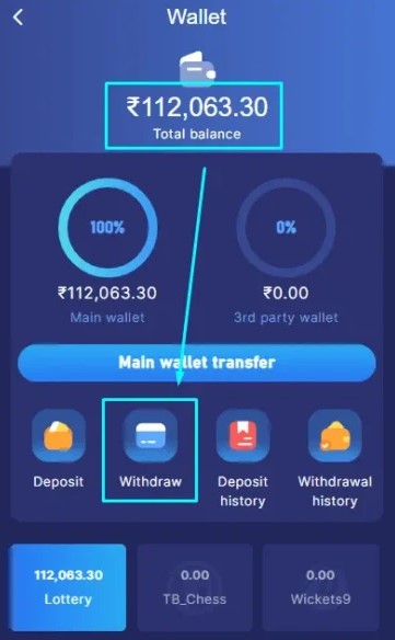 Steps to withdraw funds from the Tiranga account